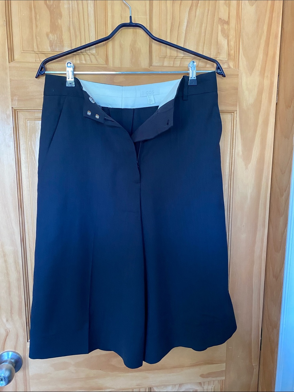 COS Black A-Line Knee-Length Skirt with Tailored Waist